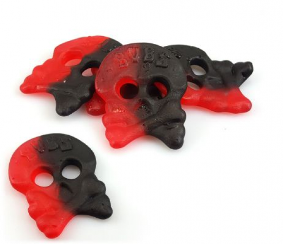 Bubs Raspberry Liquorice Skulls 250 gram
