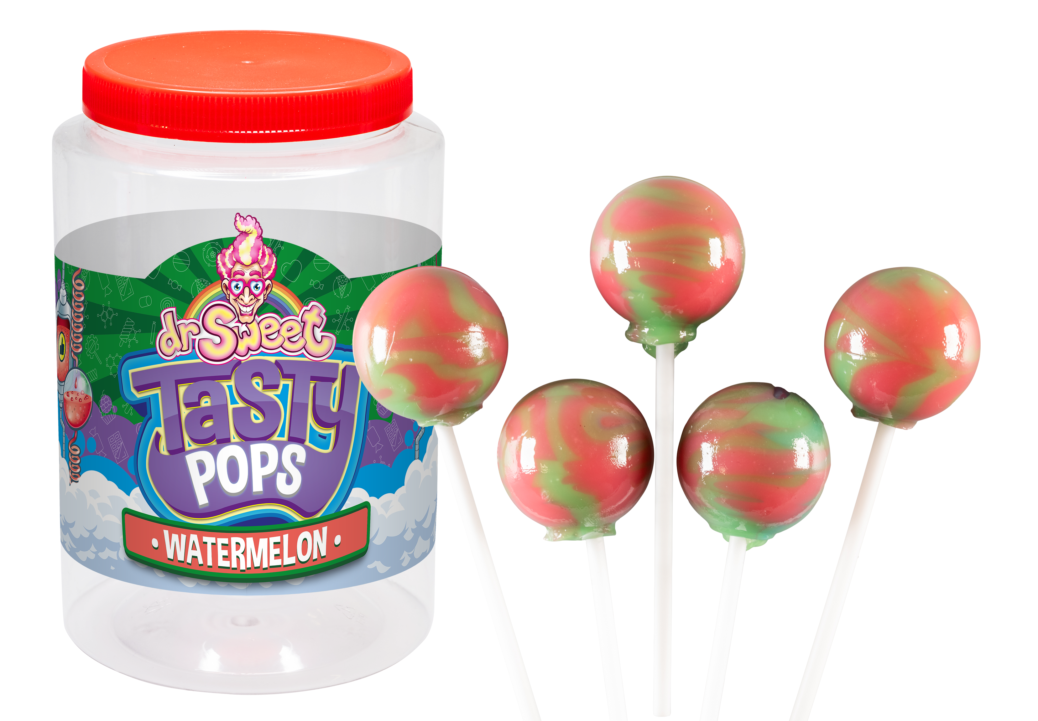Dr. Sweet Tasty Pop Wassermelone 70 Stück