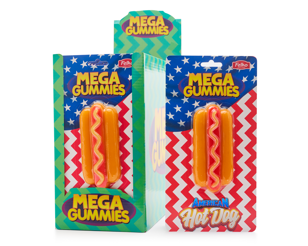 Mega Gummies amerikansk hotdog 120 gram