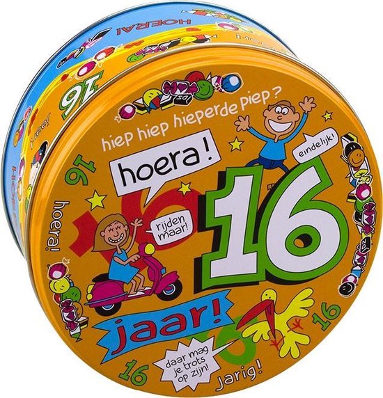 Gevulde Snoeptrommel 16 jaar en 500 Gram