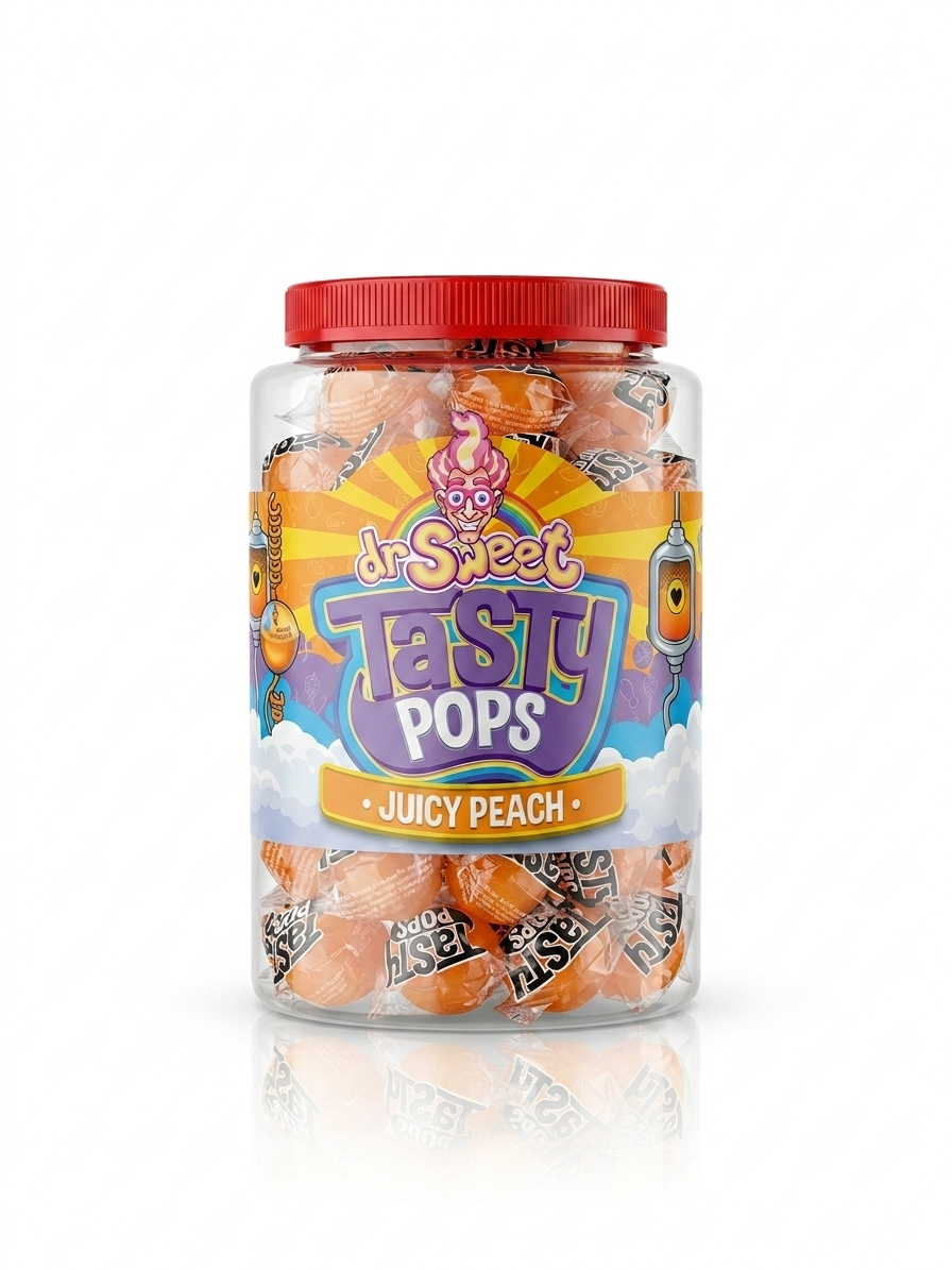 Dr. Sweet Tasty Pop Saftiger Pfirsich 70 Stück