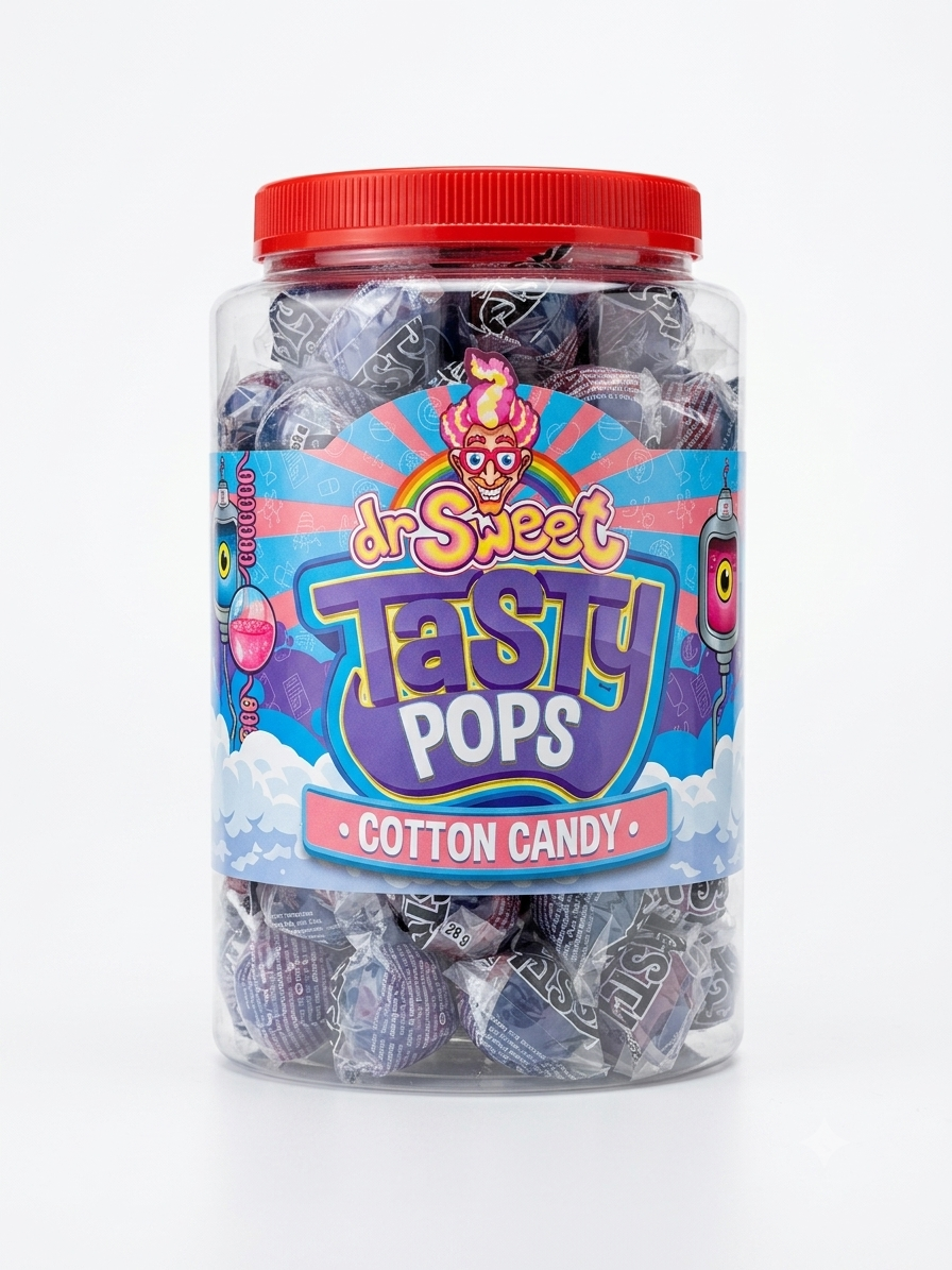 Dr. Sweet Tasty Pop Zuckerwatte 70 Stück
