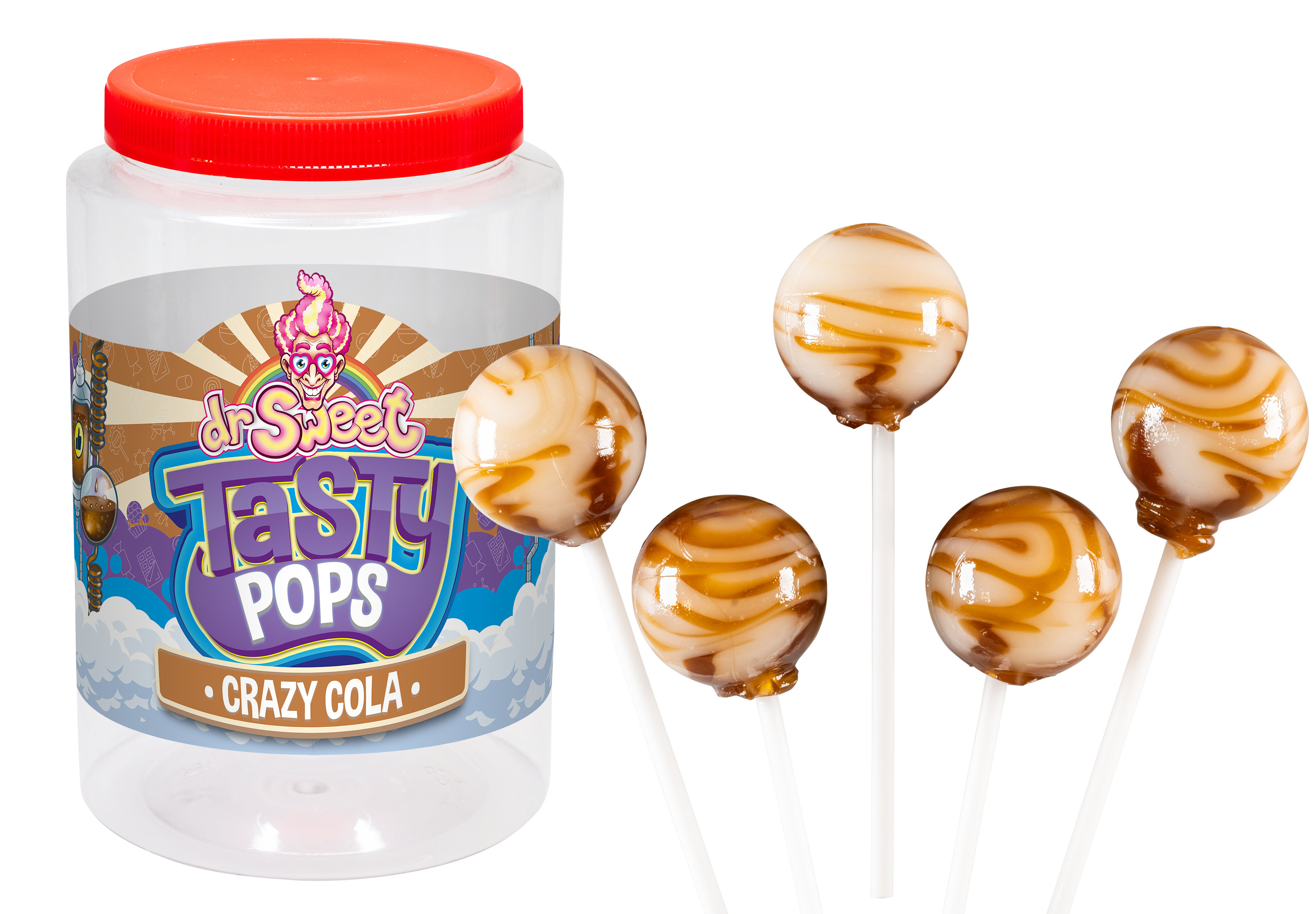 Dr. Sweet Tasty Pop Crazy Cola 70 Stück
