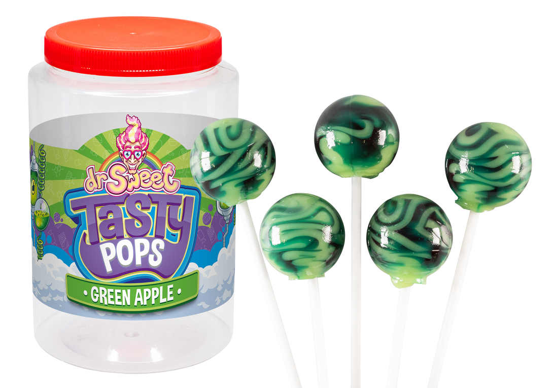 Dr. Sweet Tasty Pop Grüner Apfel 70 Stück