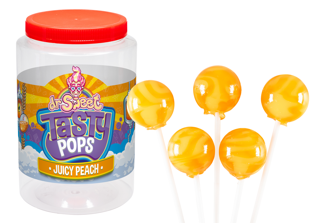 Dr. Sweet Tasty Pop Saftiger Pfirsich 70 Stück