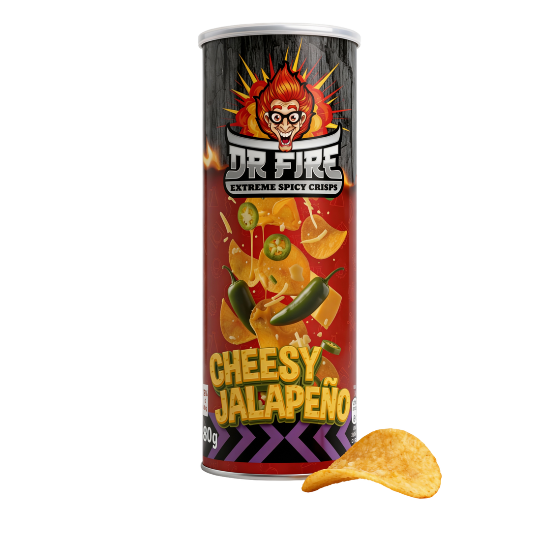 Dr. Fire Crisps Cheesy Jalapeño 80 g.