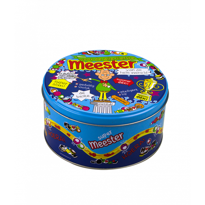 Gevulde Snoeptrommel meester en 500 Gram