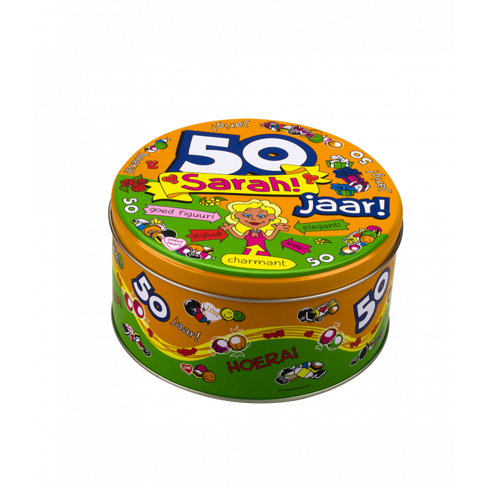 Gevulde Snoeptrommel Sarah en 500 Gram